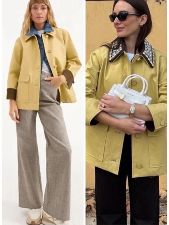 Veronica Beard Jackets & Blazers - VERONICA BEARD Arlen Crystal Collar Cotton
Dickey Coat Yellow SZ L
